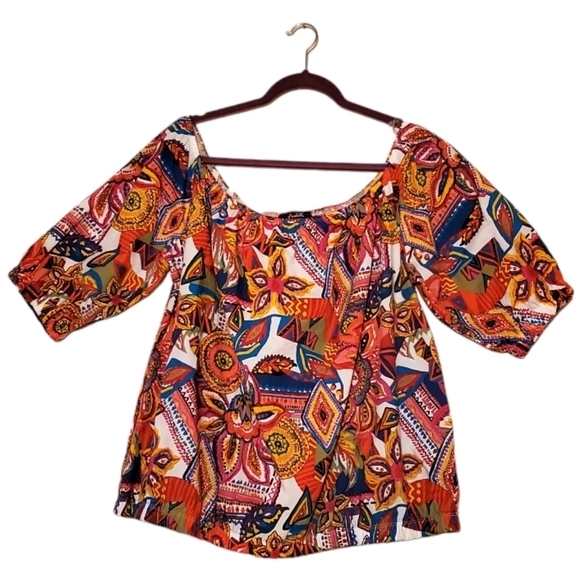 Arabella Tops - Arabella Bright Floral Tunic Top Shirt Women Size 3X Plus Size Pre-owned